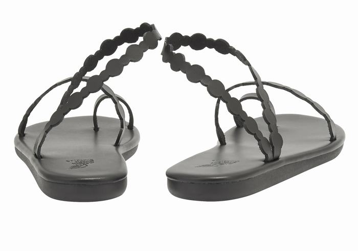 Ancient Greek Sandals Cronos Ženske Toe-Post Sandals Crne | BCJ7220XI