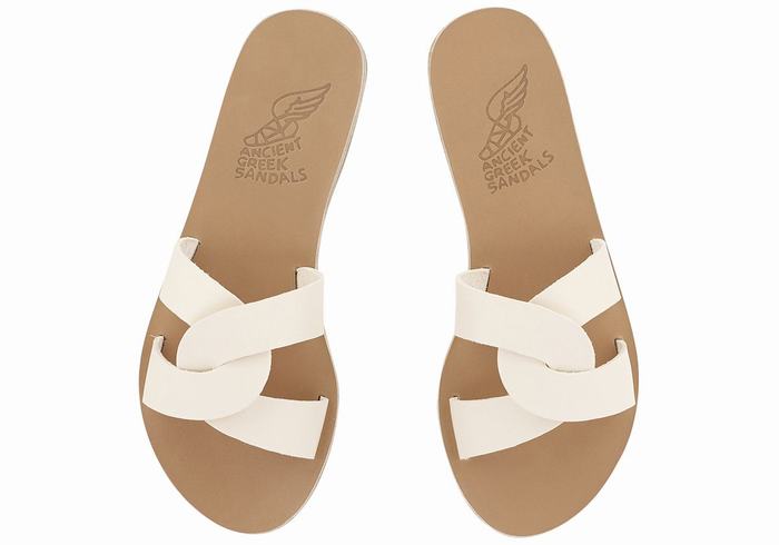 Ancient Greek Sandals Desmos Ženske Slide Sandale Bijele | DLF4235LQ