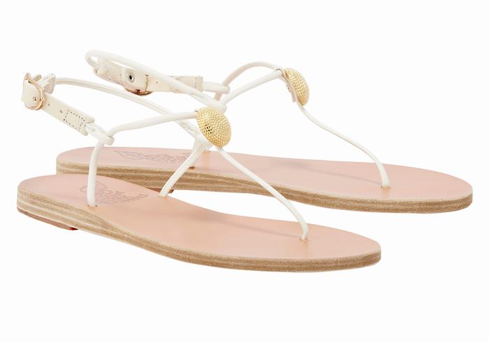 Ancient Greek Sandals Dimitra Flip Flop Ženske Back-Strap Sandals Bijele | AKD5623BX