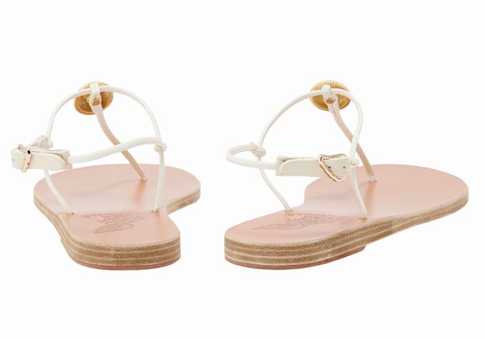 Ancient Greek Sandals Dimitra Flip Flop Ženske Back-Strap Sandals Bijele | AKD5623BX