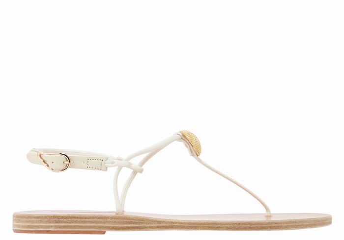 Ancient Greek Sandals Dimitra Flip Flop Ženske Back-Strap Sandals Bijele | AKD5623BX