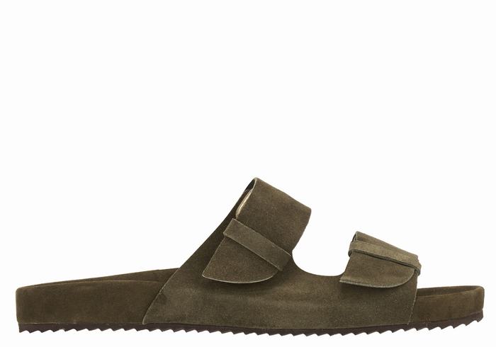 Ancient Greek Sandals Diogenis Muške Papuce Tamno Zelene | IQI1498UF