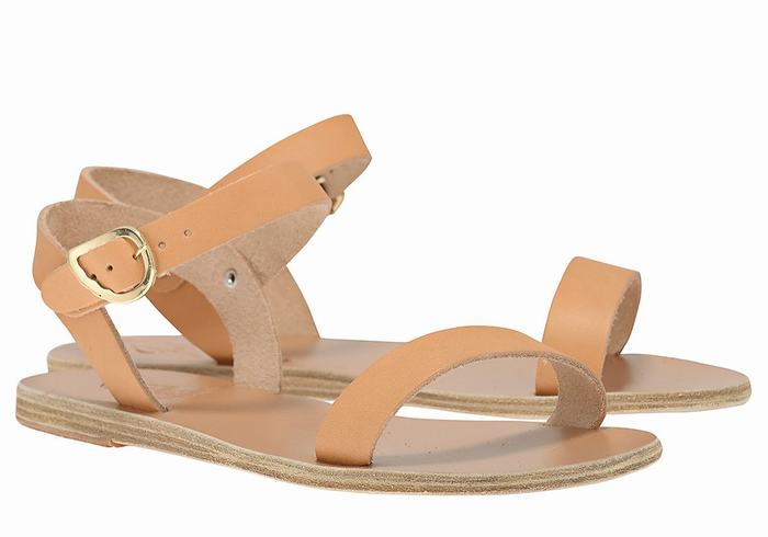 Ancient Greek Sandals Drama New Leather Ženske Casual Sandals Bež | OZV1592XJ