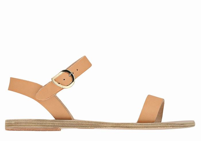 Ancient Greek Sandals Drama New Leather Ženske Casual Sandals Bež | OZV1592XJ