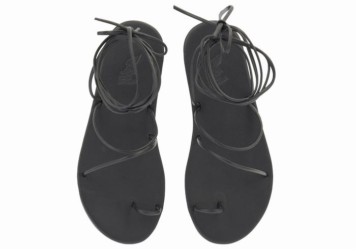 Ancient Greek Sandals Du Ženske Toe-Post Sandals Crne | BIX46FJ