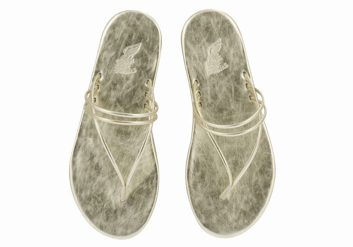 Ancient Greek Sandals E Ženske Japanke Zlatne Bijele | BGZ9343PO