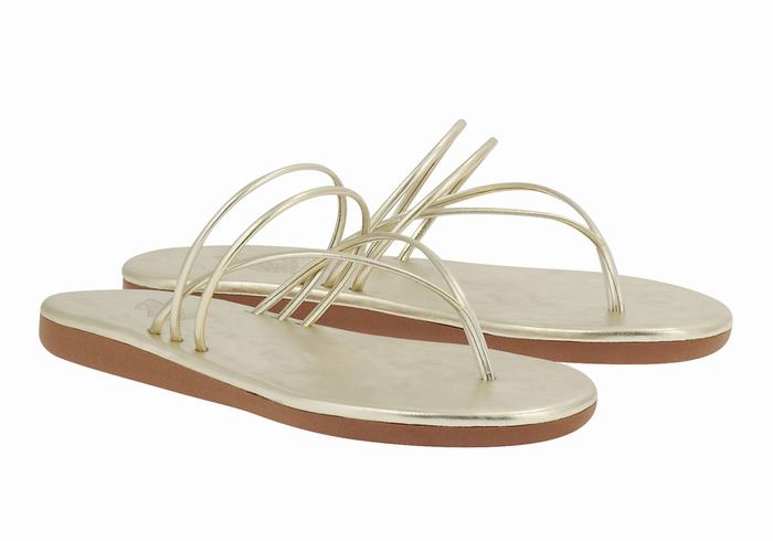 Ancient Greek Sandals E Ženske Japanke Zlatne Bijele | BGZ9343PO