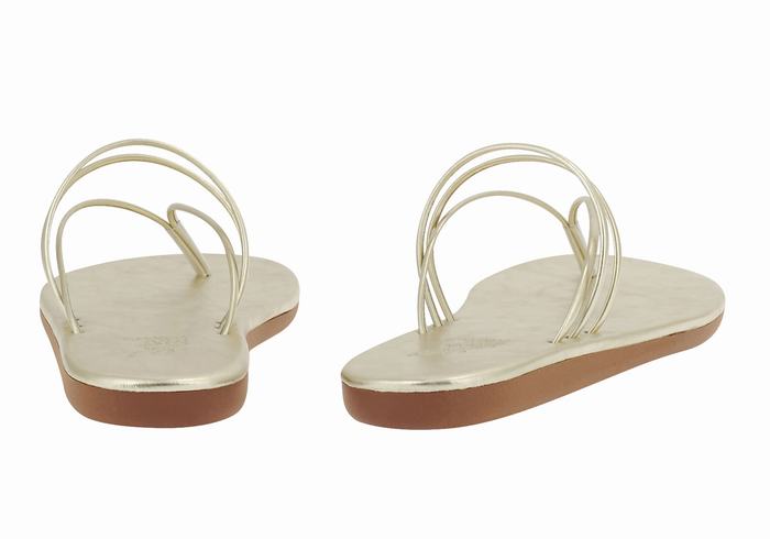 Ancient Greek Sandals E Ženske Japanke Zlatne Bijele | BGZ9343PO