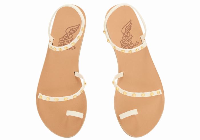 Ancient Greek Sandals Eleftheria Bee Ženske Toe-Post Sandals Bijele | CLO485SC