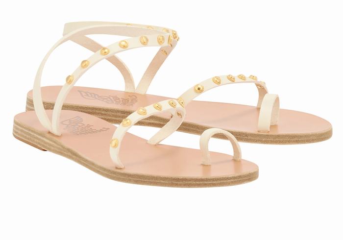 Ancient Greek Sandals Eleftheria Bee Ženske Toe-Post Sandals Bijele | CLO485SC