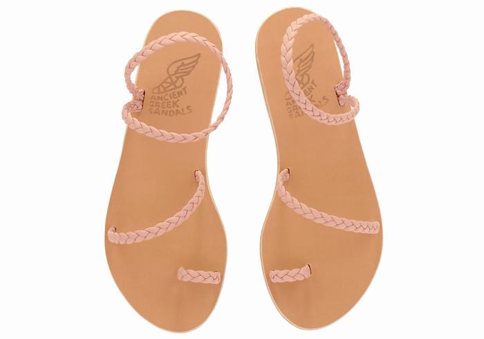 Ancient Greek Sandals Eleftheria Leather Ženske Pletene Sandale Roze | QKL4634JK