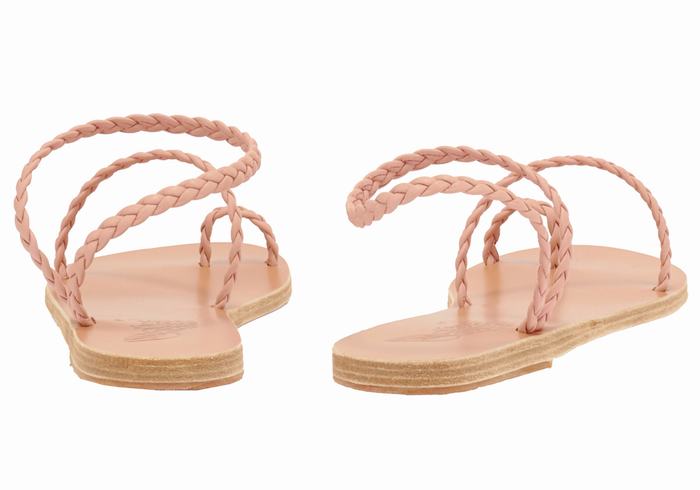 Ancient Greek Sandals Eleftheria Leather Ženske Pletene Sandale Roze | QKL4634JK