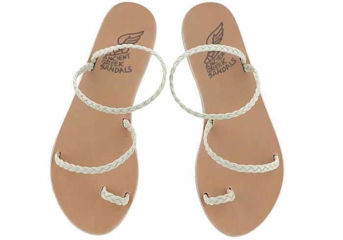 Ancient Greek Sandals Eleftheria Leather Ženske Pletene Sandale Bijele | WVO9865PW