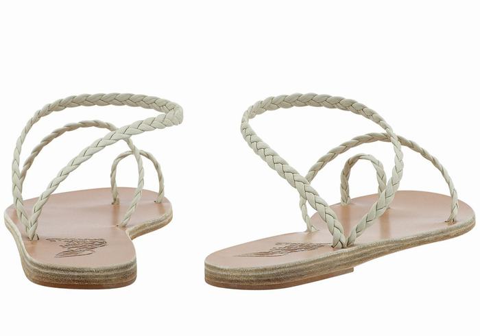 Ancient Greek Sandals Eleftheria Leather Ženske Pletene Sandale Bijele | WVO9865PW