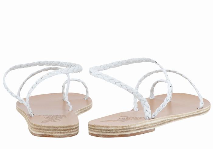 Ancient Greek Sandals Eleftheria Leather Ženske Pletene Sandale Bijele | COM4921DK