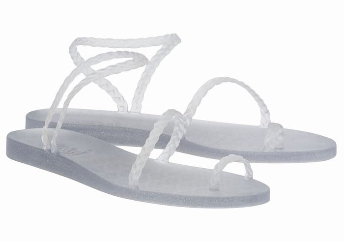 Ancient Greek Sandals Eleftheria Ženske Pletene Sandale Sive Srebrne | EZM8481OE