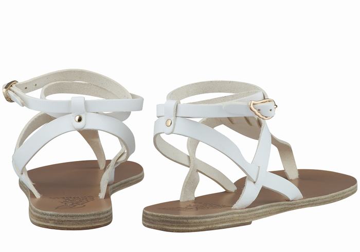 Ancient Greek Sandals Estia Leather Ženske Sandale S Remenom Bijele | ZWY7525AU