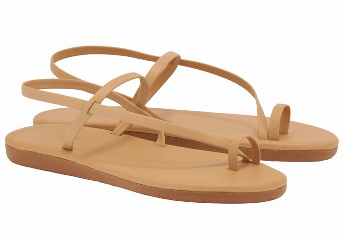 Ancient Greek Sandals Euterpe Ženske Toe-Post Sandals Bež | YPH744JZ