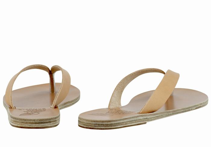 Ancient Greek Sandals Hera Leather Ženske Japanke Bež | ABN1188VE