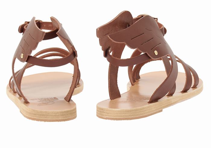 Ancient Greek Sandals Ikaria Leather Ženske Sandale S Remenom Kafe | VDX8442HL