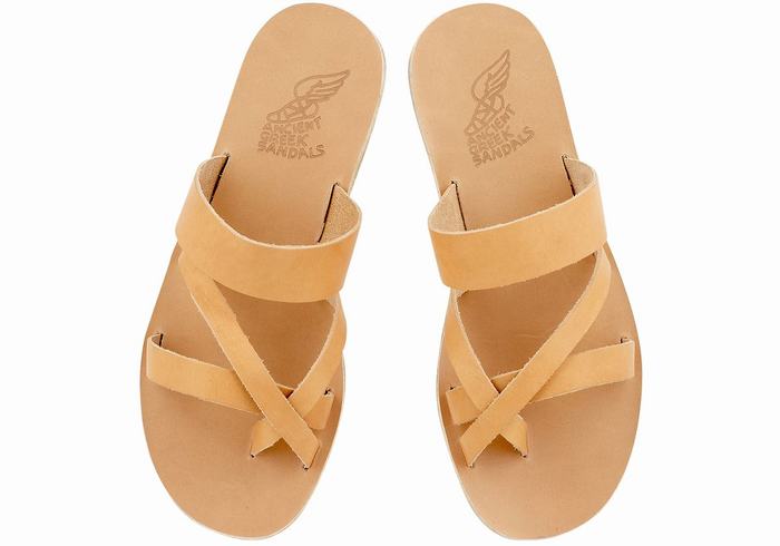 Ancient Greek Sandals Jason Leather Muške Slide Sandale Bež | AKA1074KU