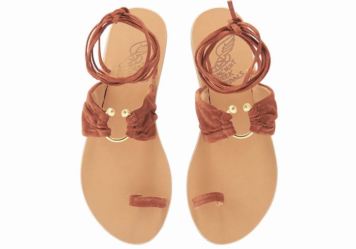 Ancient Greek Sandals Kerasia Ženske Gladijatorske Sandale Kafe | UCH5488RI