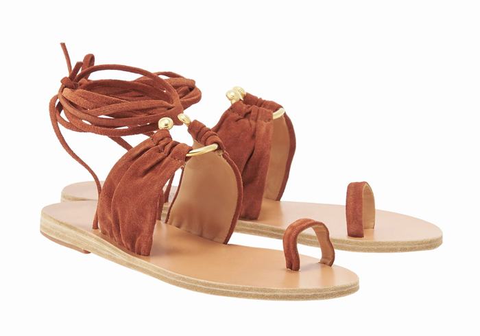 Ancient Greek Sandals Kerasia Ženske Gladijatorske Sandale Kafe | UCH5488RI