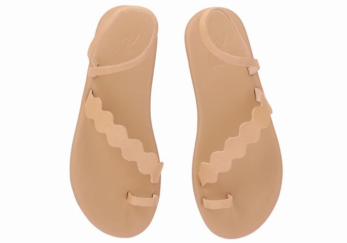 Ancient Greek Sandals Koralia Ženske Toe-Post Sandals Bež | TSB6499GF