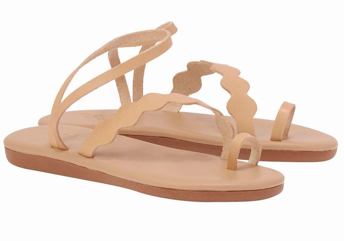 Ancient Greek Sandals Koralia Ženske Toe-Post Sandals Bež | TSB6499GF