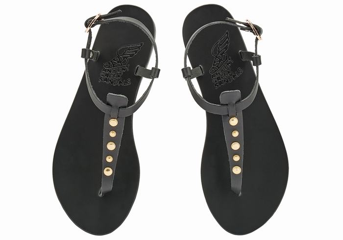 Ancient Greek Sandals Lito Bee Ženske Back-Strap Sandals Crne | SDR8956NZ