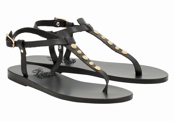 Ancient Greek Sandals Lito Bee Ženske Back-Strap Sandals Crne | SDR8956NZ