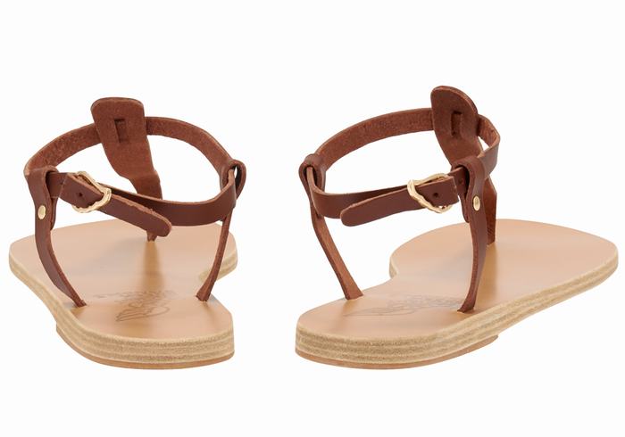 Ancient Greek Sandals Lito Flip Flop Leather Ženske Back-Strap Sandals Kafe | TPP640XF