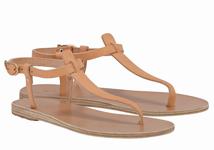 Ancient Greek Sandals Lito Flip Flop Leather Ženske Back-Strap Sandals Bež | HBW2436SZ