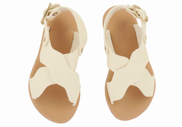 Ancient Greek Sandals Little Atokos Soft Dječje Casual Sandals Bijele | ZYX9880LN