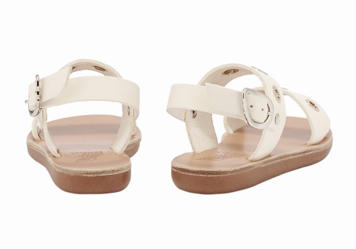 Ancient Greek Sandals Little Clio Eyelets Soft Dječje Casual Sandals Bijele | RKS7498MJ