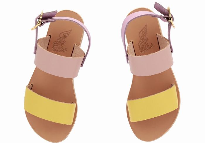 Ancient Greek Sandals Little Clio Soft Dječje Casual Sandals Žute Roze Ljubičaste | MYK8877GW