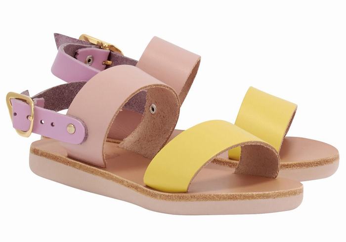 Ancient Greek Sandals Little Clio Soft Dječje Casual Sandals Žute Roze Ljubičaste | MYK8877GW