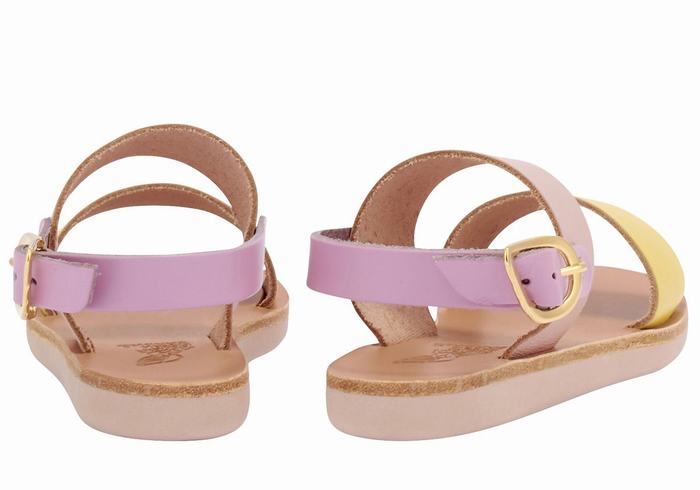 Ancient Greek Sandals Little Clio Soft Dječje Casual Sandals Žute Roze Ljubičaste | MYK8877GW