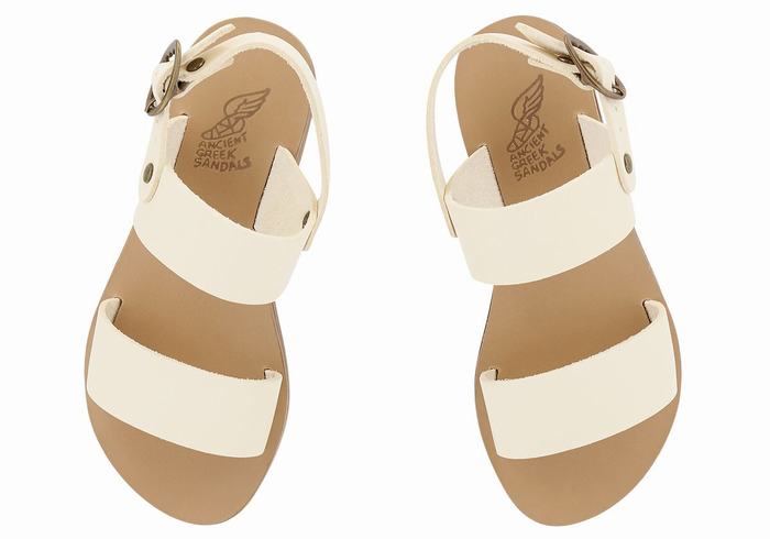 Ancient Greek Sandals Little Clio Soft Dječje Casual Sandals Bijele | IVW554JF