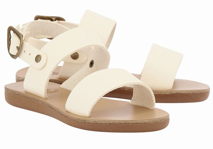 Ancient Greek Sandals Little Clio Soft Dječje Casual Sandals Bijele | IVW554JF