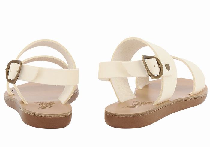 Ancient Greek Sandals Little Clio Soft Dječje Casual Sandals Bijele | IVW554JF