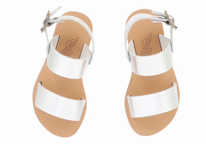 Ancient Greek Sandals Little Clio Soft Dječje Casual Sandals Srebrne | XYH4893QF