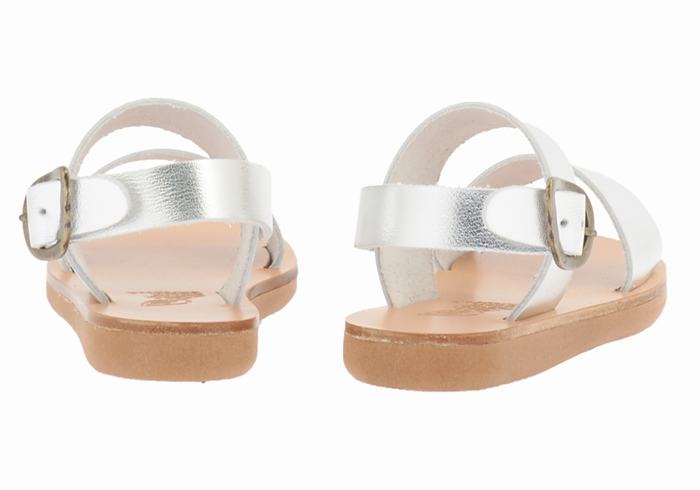 Ancient Greek Sandals Little Clio Soft Dječje Casual Sandals Srebrne | XYH4893QF