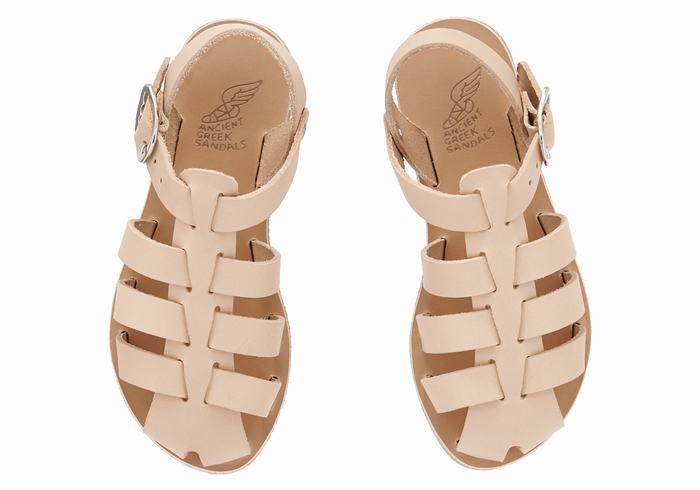 Ancient Greek Sandals Little Ektoras Soft Dječje Ribarske Sandale Bež | PMW9724US