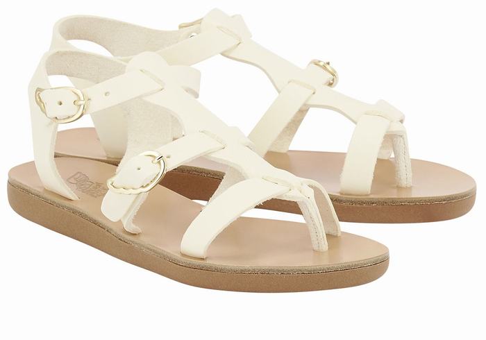 Ancient Greek Sandals Little Grace Kelly Soft Dječje Ravne Sandale Bijele | GPZ967YX