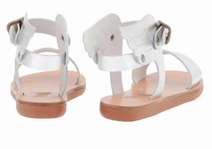 Ancient Greek Sandals Little Ikaria Soft Dječje Casual Sandals Srebrne | XAU5263SC