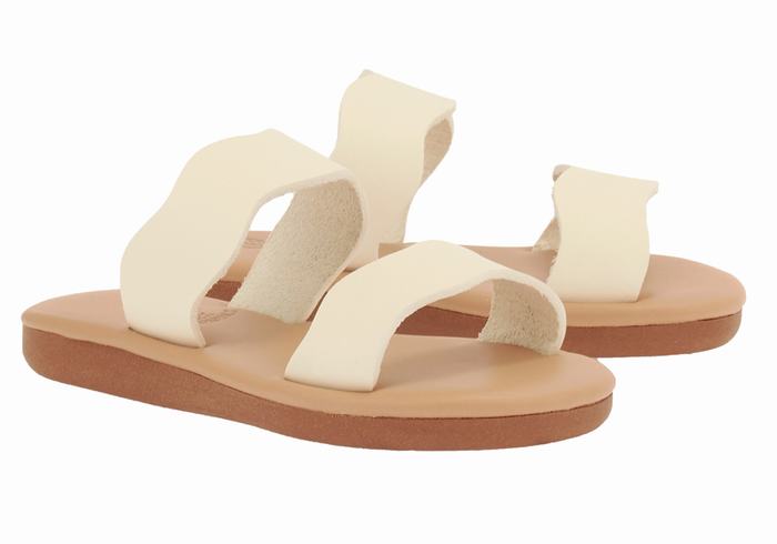 Ancient Greek Sandals Little Kastos Soft Dječje Slide Sandale Bijele | WKA365AX