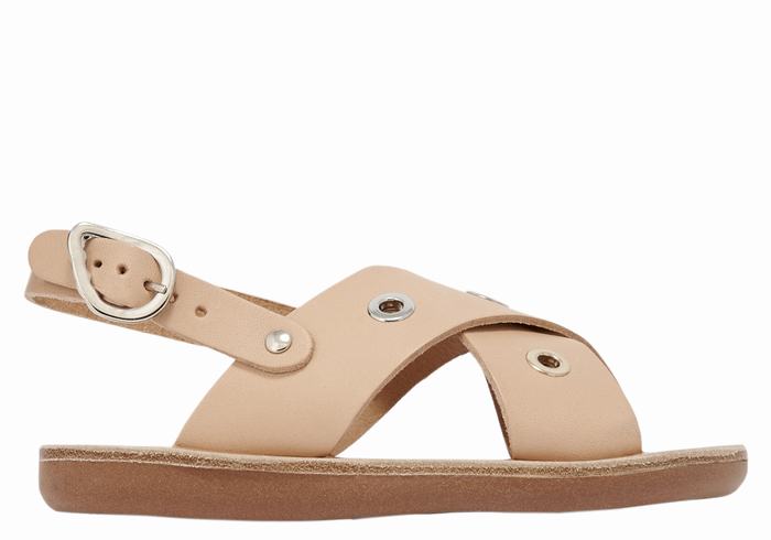 Ancient Greek Sandals Little Maria Eyelets Soft Dječje Casual Sandals Bež | PNR4455HQ