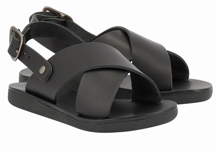 Ancient Greek Sandals Little Maria Soft Dječje Casual Sandals Crne | EMO7050ZI