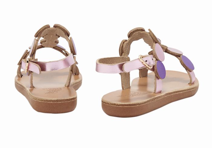 Ancient Greek Sandals Little Uranos Soft Dječje Ravne Sandale Roze Ljubičaste | VLP9194GL